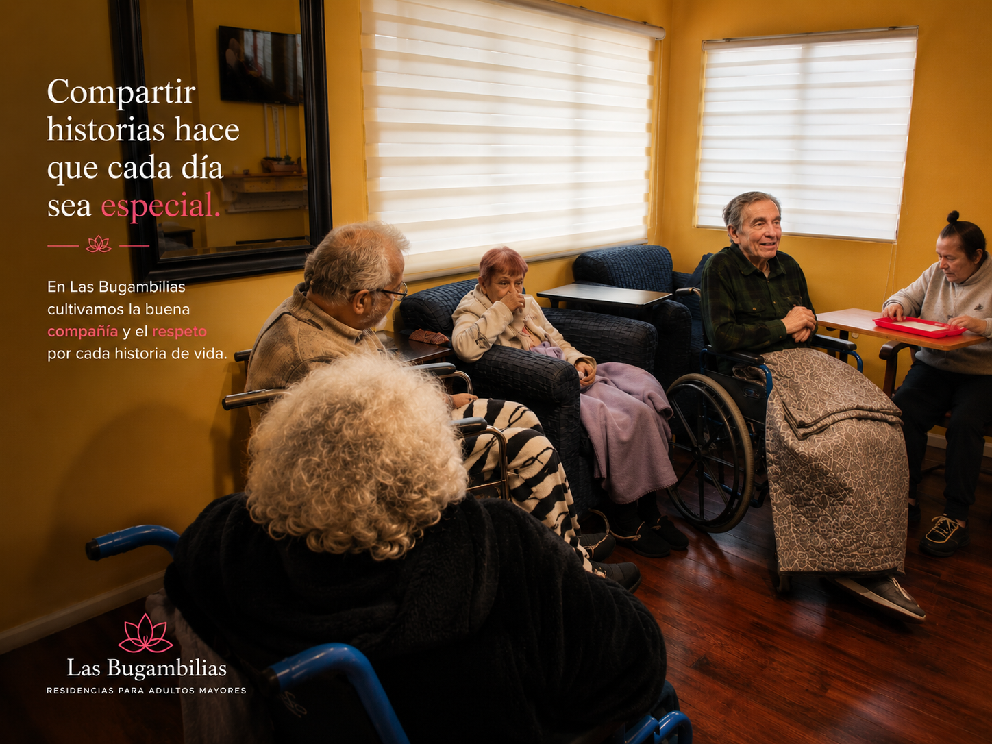 Residentes compartiendo historias y compañía